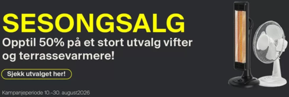 Elektroimportøren-katalog i Sør-Aurdal | Sesongsalg | 2026-08-21T00:00:00.000Z - 2026-08-30T00:00:00.000Z