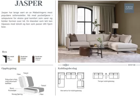 Møbelringen-katalog i Lakselv | North living jasper modulsofa | 2026-09-03T00:00:00.000Z - 2026-09-17T00:00:00.000Z