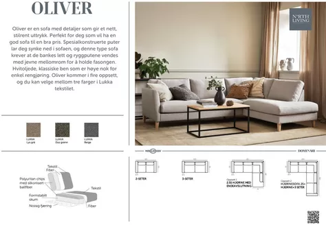 Møbelringen-katalog i Lakselv | North living oliver sofa | 2026-09-03T00:00:00.000Z - 2026-09-17T00:00:00.000Z