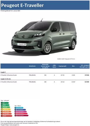 Peugeot-katalog | Last ned prisliste for nye Peugeot E-Traveller | 2025-04-11T00:00:00.000Z - 2026-04-11T00:00:00.000Z