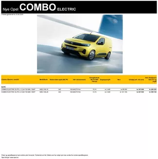 Opel-katalog | Prisliste Opel Combo Electric varebil | 2025-06-14T00:00:00.000Z - 2026-06-14T00:00:00.000Z