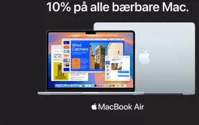 Eplehuset-katalog i Trondheim | 10% på alle bærbare Mac. | 2025-07-30T00:00:00.000Z - 2025-08-13T00:00:00.000Z