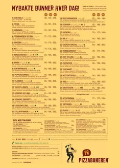 Pizzabakeren-katalog i Arendal | Menu | 2025-08-20T00:00:00.000Z - 2025-12-31T00:00:00.000Z