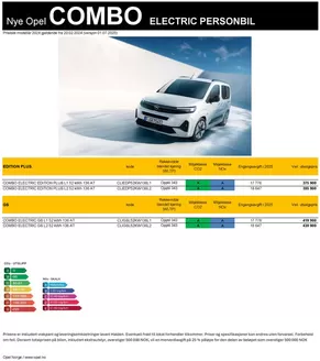 Opel-katalog | Prisliste Opel Combo Electric | 2025-08-25T00:00:00.000Z - 2026-08-25T00:00:00.000Z