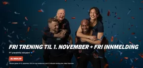 Fri trening til 1. november + fri innmelding