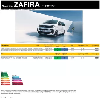 Opel-katalog i Orkdal | Prisliste Opel Zafira Electric | 2025-09-26T00:00:00.000Z - 2026-09-26T00:00:00.000Z