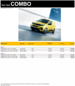 Opel-katalog i Lyefjell | Prisliste Opel Combo varebil | 2025-09-28T00:00:00.000Z - 2026-09-28T00:00:00.000Z