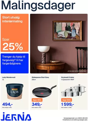 Jernia-katalog i Oslo | Malingsdager | 2025-10-09T00:00:00.000Z - 2025-10-28T00:00:00.000Z