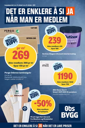 Obs Bygg-katalog i Alta | Rabatter og kampanjer | 2025-10-12T00:00:00.000Z - 2025-10-26T00:00:00.000Z