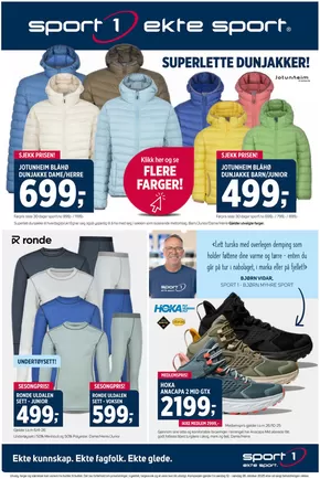 Sport 1-katalog i Sætre | Superlette dun jakker! | 2025-10-13T00:00:00.000Z - 2025-10-26T00:00:00.000Z