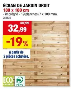 De - ÉCRAN DE JARDIN DROIT 180 x 180 cm