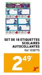 Stitch - ETIQUETTES SCOLAIRES AUTOCOLLANTES