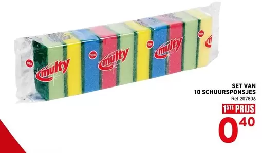 SET VAN 10 SCHUURSPONSJES