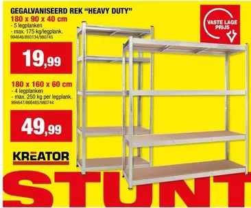 GEGALVANISEERD REK "HEAVY DUTY"