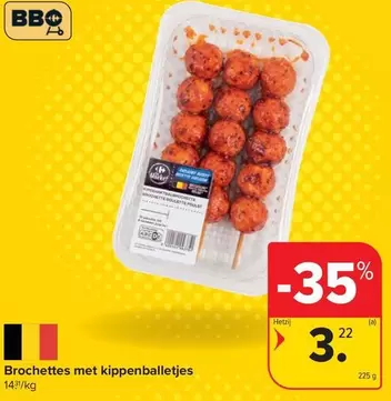 Bbq - Brochettes met kippenballetjes