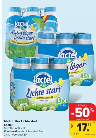 Melk in fles Lichte start