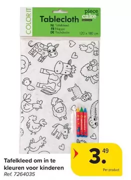 De - Tafelkleed om in te kleuren voor kinderen