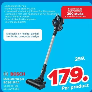 Bosch - Steelstofzuiger BCS611P4A