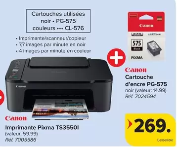 Canon - Imprimante Pixma TS35501 + Cartouche d'encre PG-575 noir