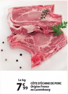 De - CÔTE D'ÉCHINE DE PORC