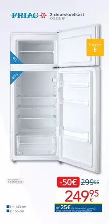 De - 2-deurskoelkast