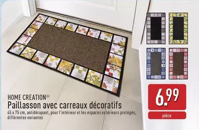 Paillasson avec carreaux décoratifs