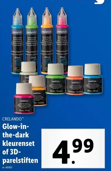 Pearl - Glow-in-the-dark kleurenset of 3D-parelstiften