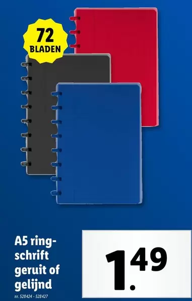 Ring - A5 ringschrift geruit of gelijnd