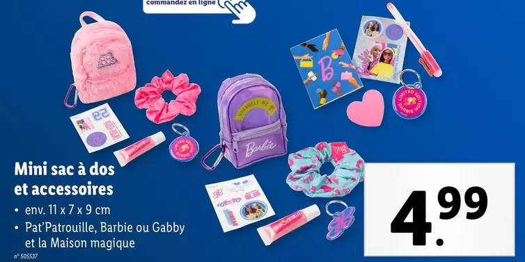 Barbie - Mini sac à dos et accessoires