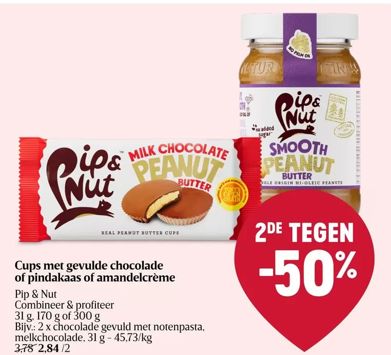 Origin - Cups met gevulde chocolade of pindakaas of amandelcrème