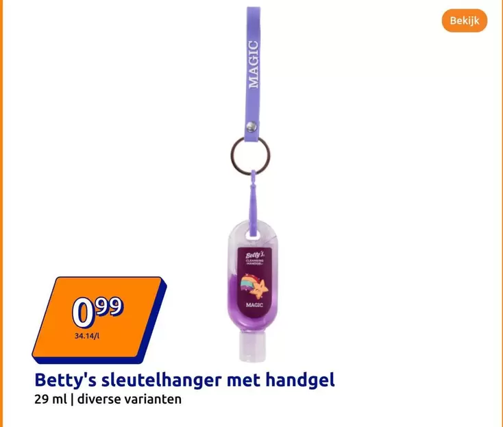 Betty's sleutelhanger met handgel