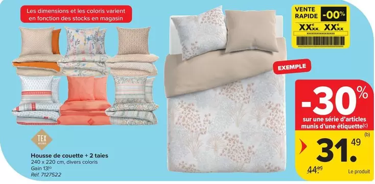De - Housse de couette + 2 taies