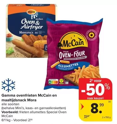 ovenfrieten McCain en maaltijdsnack Mora