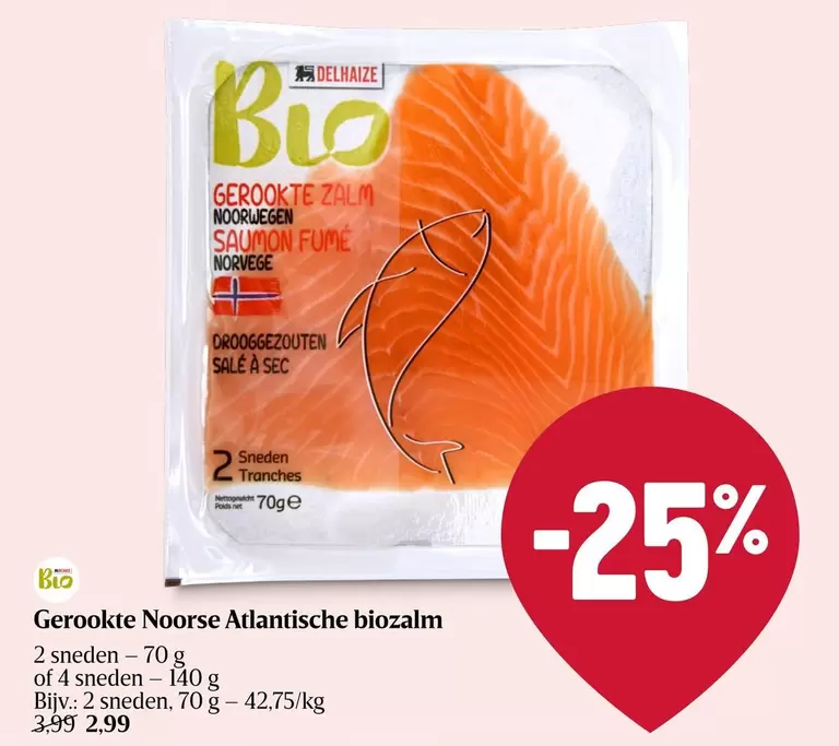 Gerookte Noorse Atlantische biozalm