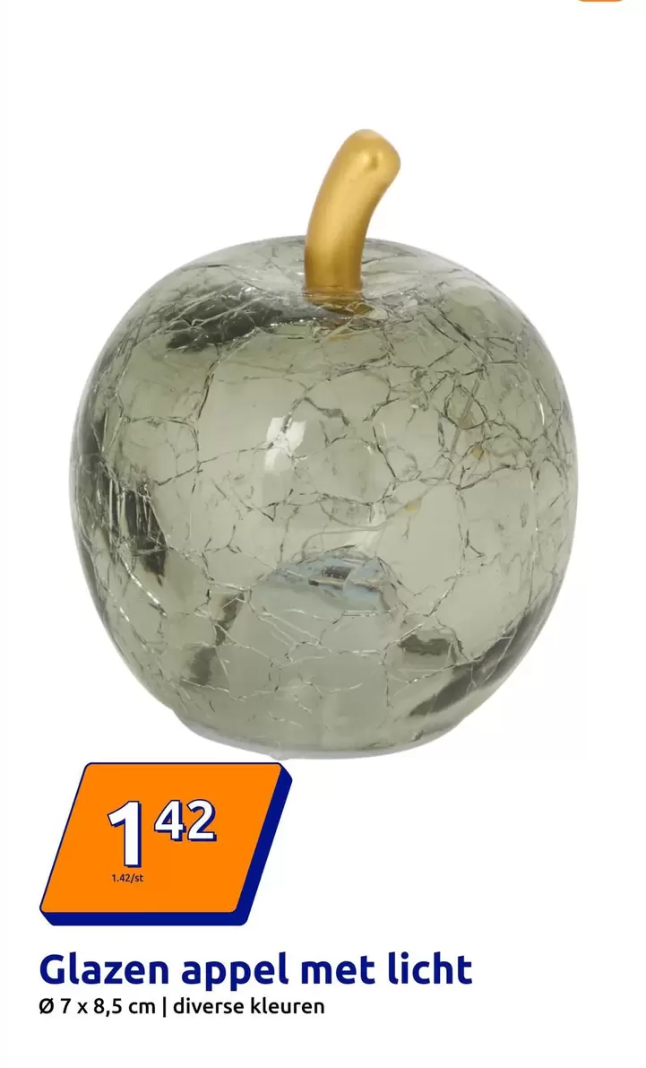 Glazen appel met licht
