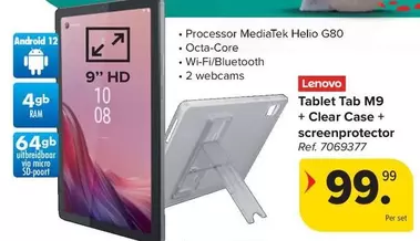 Lenovo - Tablet Tab M9 + Clear Case + screenprotector