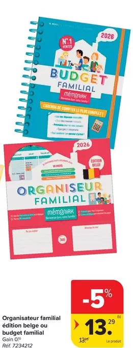 De - Organisateur familial édition belge ou budget familial