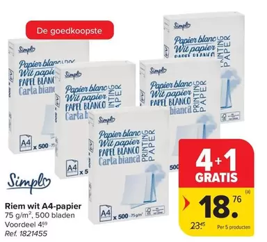 De - Riem wit A4-papier