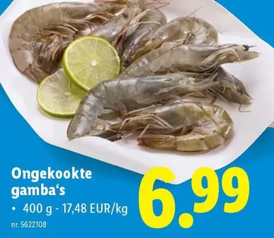 Ongekookte gamba's