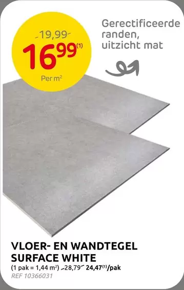 White - VLOER- EN WANDTEGEL SURFACE WHITE