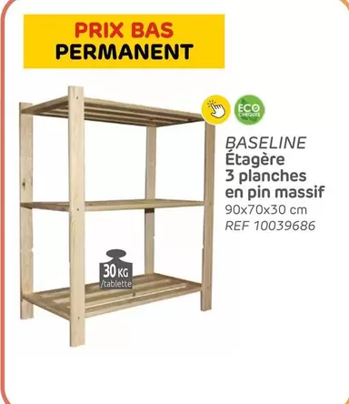 Etagère 3 planches en pin massif