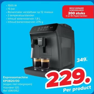 Bar - Espressomachine EP0820/00