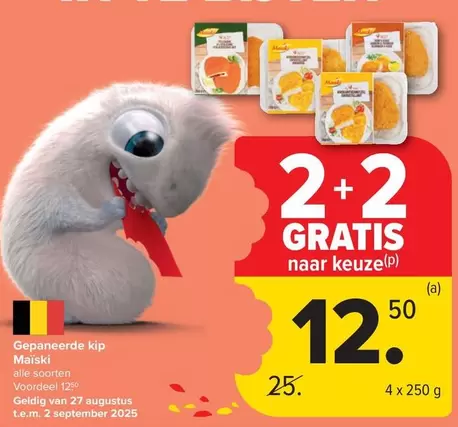Gepaneerde kip Maïski