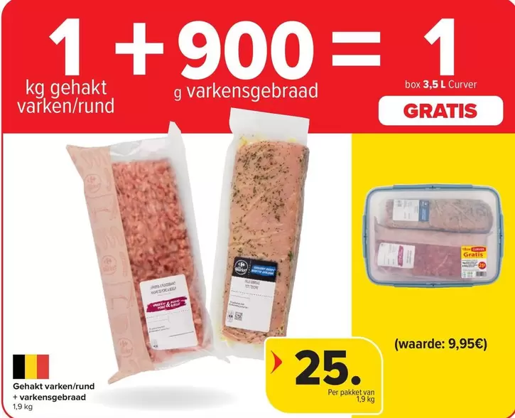 Box - Gehakt varken/rund, varkensgebraad