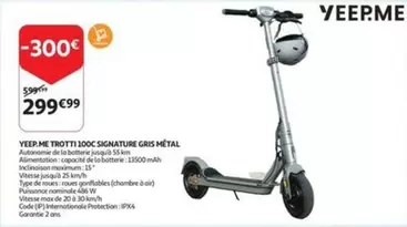 De - TROTTI 100C SIGNATURE GRIS METAL
