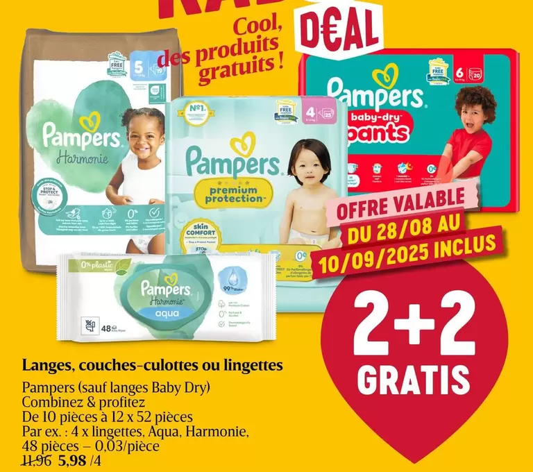 Pampers - Langes, couches-culottes ou lingettes