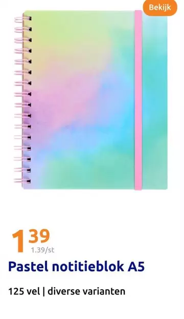 Pastel notitieblok A5