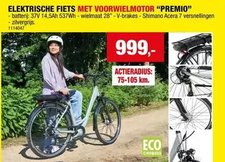 ELEKTRISCHE FIETS MET VOORWIELMOTOR "PREMIO"