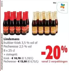 De - fruitbier Kriek 3,5% vol of Pecheresse 2,5% vol