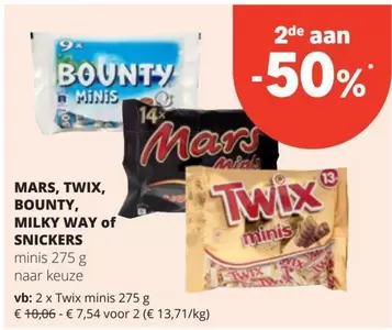 Minis - MARS, TWIX, BOUNTY, MILKY WAY of SNICKERS